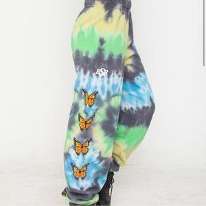 BSR Tie-Dye Sweatpants with Butterfly Design